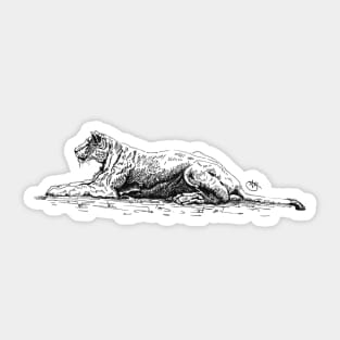 Relaxing Lioness in the tundra Sticker